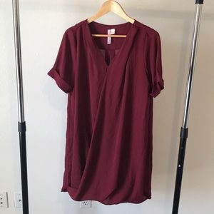 Maroon t-shirt type dress